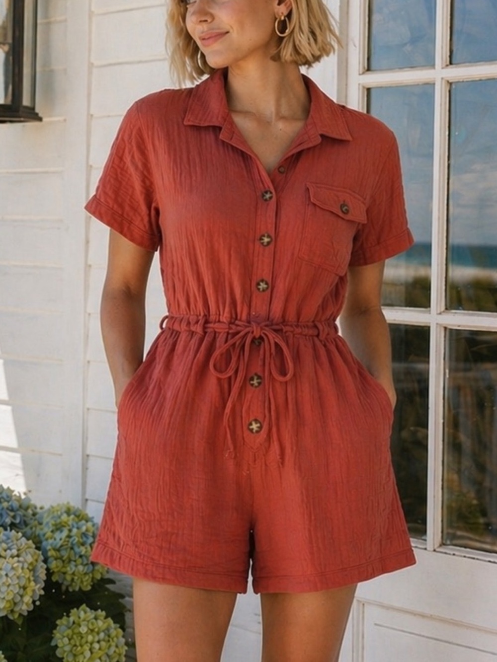 Madewell - Lightspun Belted Safari Romper